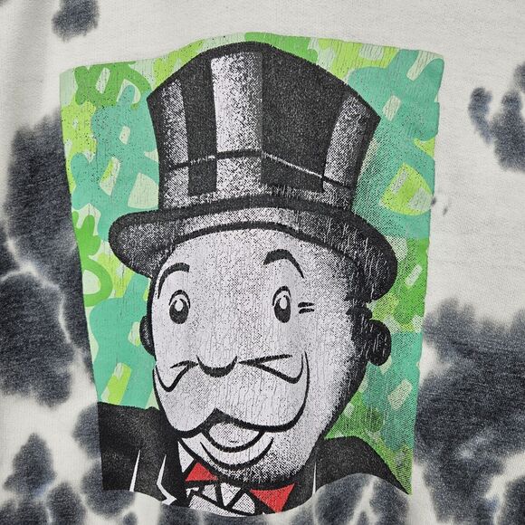 Monopoly Hoodie Mens Medium Tie Dye Jacket Pullover Gameboard Sweatshirt‎ M - Picture 2 of 10